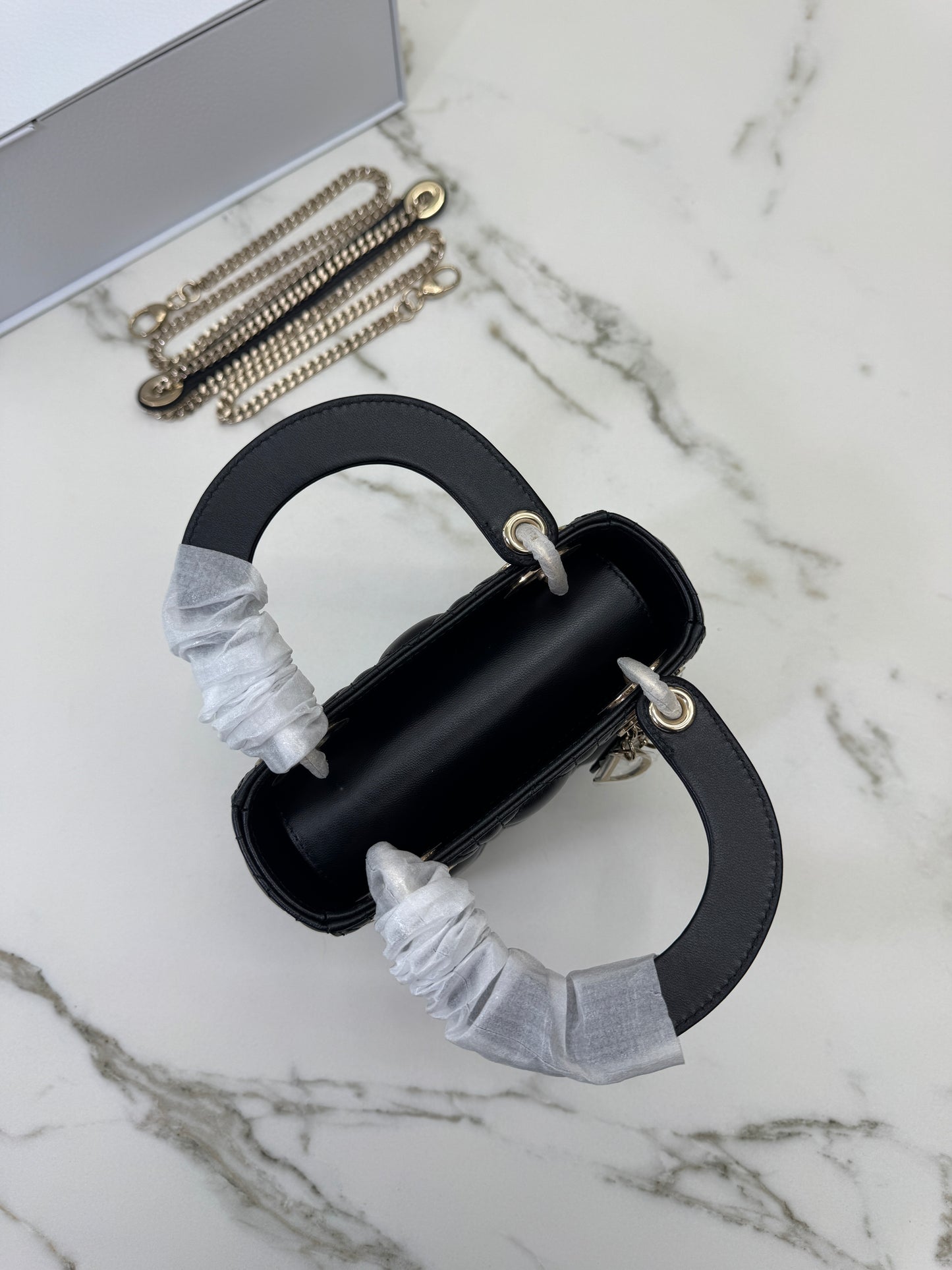 DIOR Mini Lady Dior 黑色羊皮