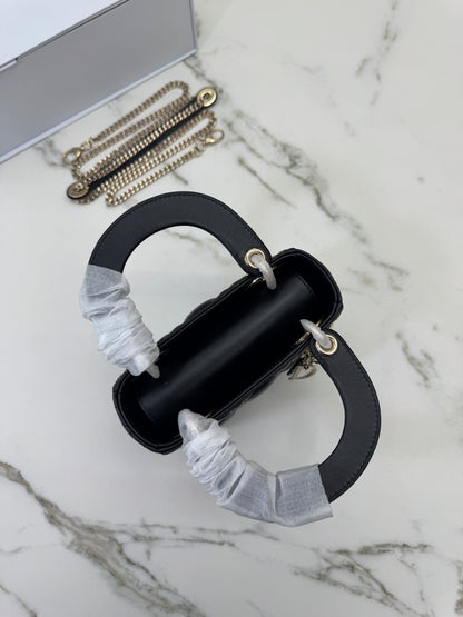 DIOR Mini Lady Dior 黑色羊皮