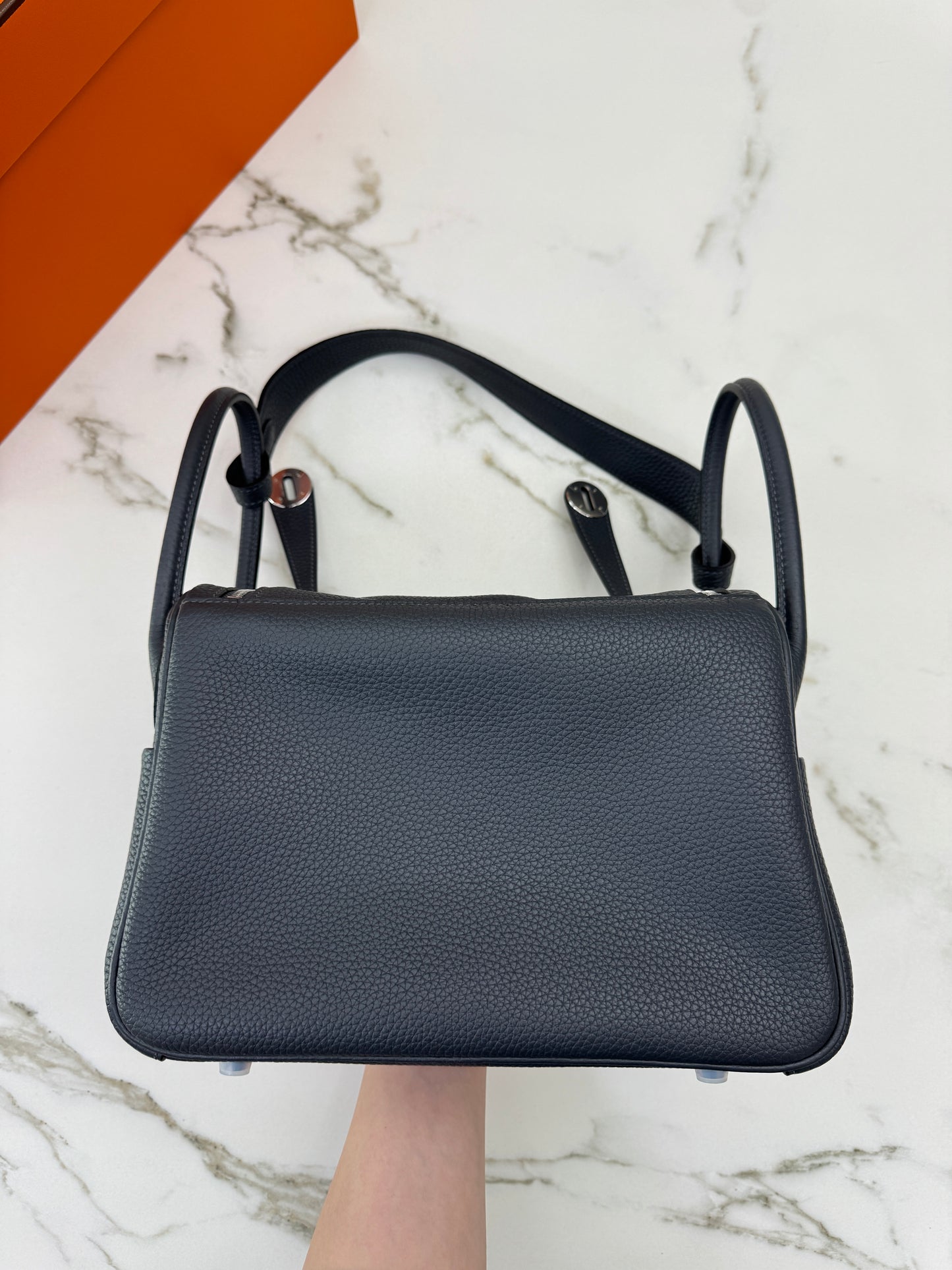 HERMES Lindy 26 石板灰銀扣 85 Ardoise TC PHW