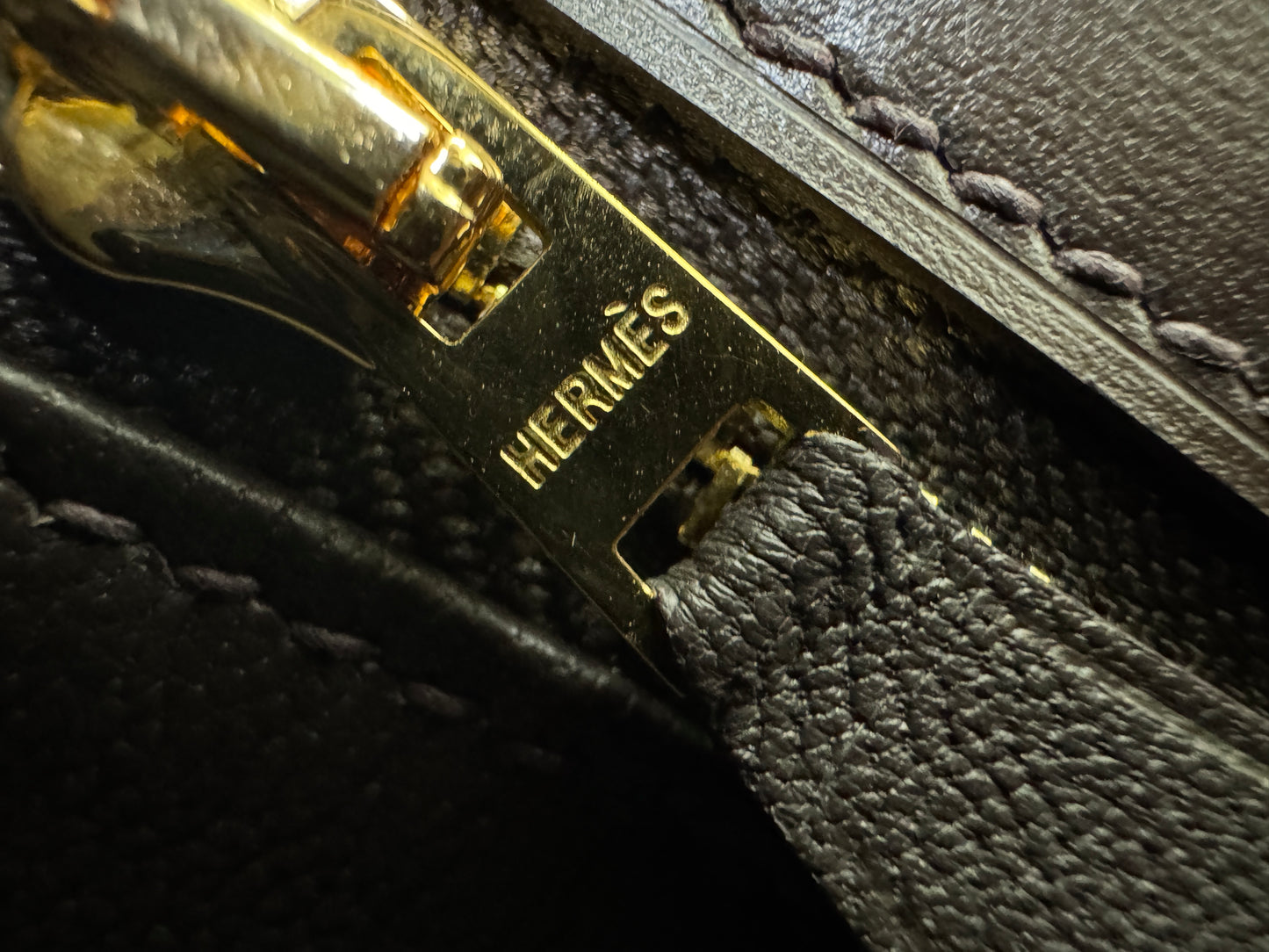 HERMES Kelly 25 烏木色Box皮金扣 外縫 Ebene Box Leather Seilier GHW