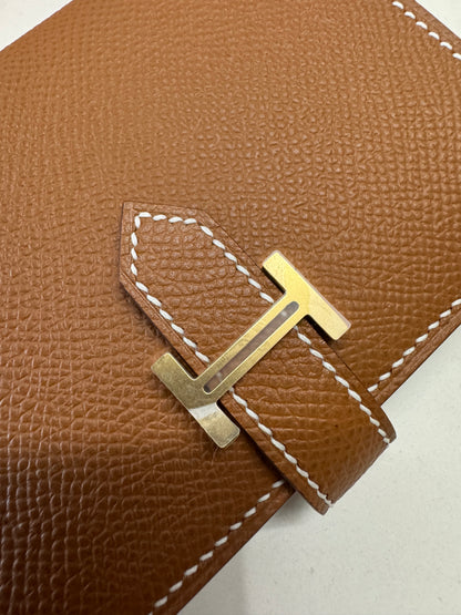 HERMES Bearn Compact Wallet 金棕色 金扣 Gold