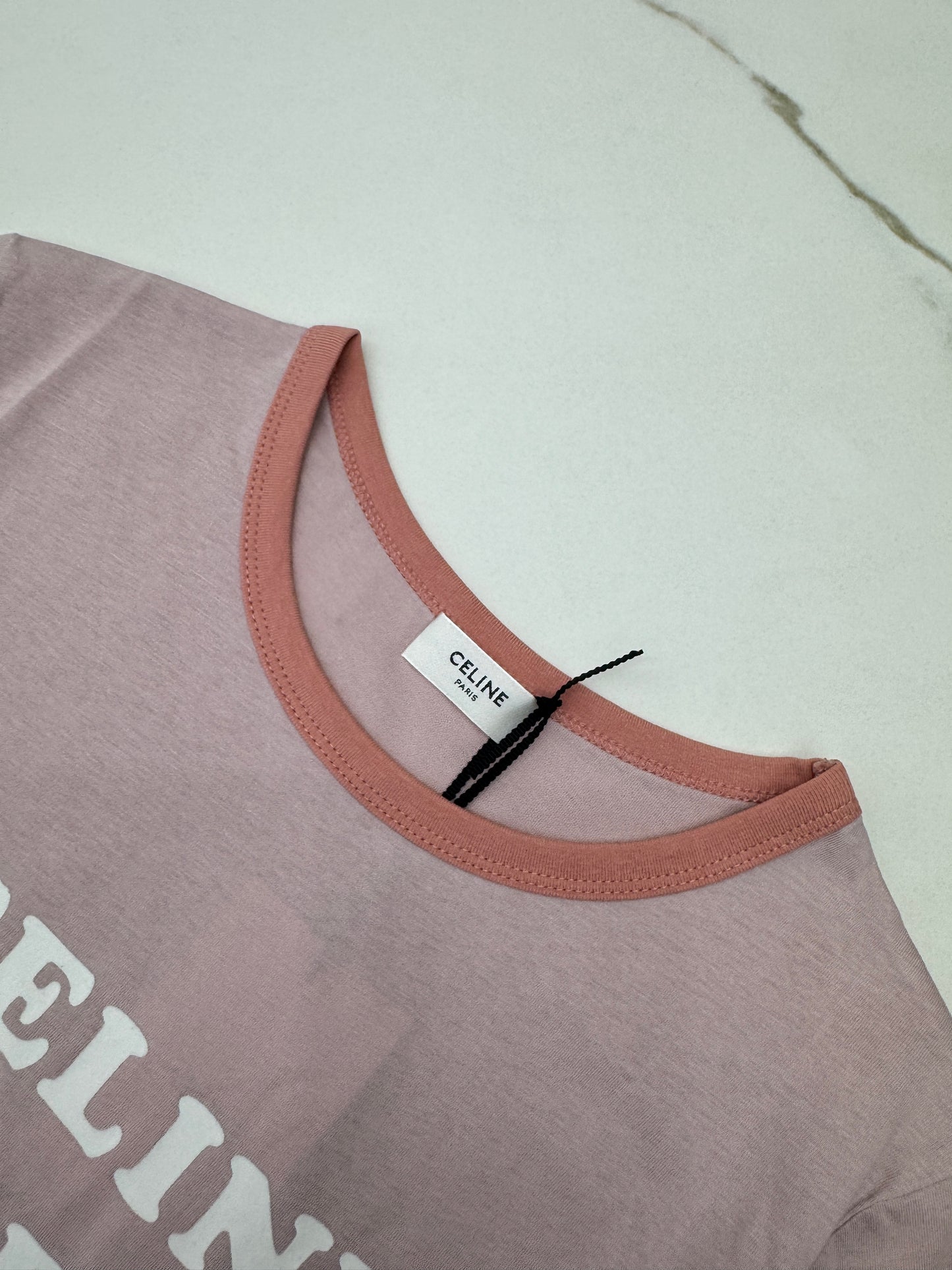 CELINE 短袖T恤 髒粉色