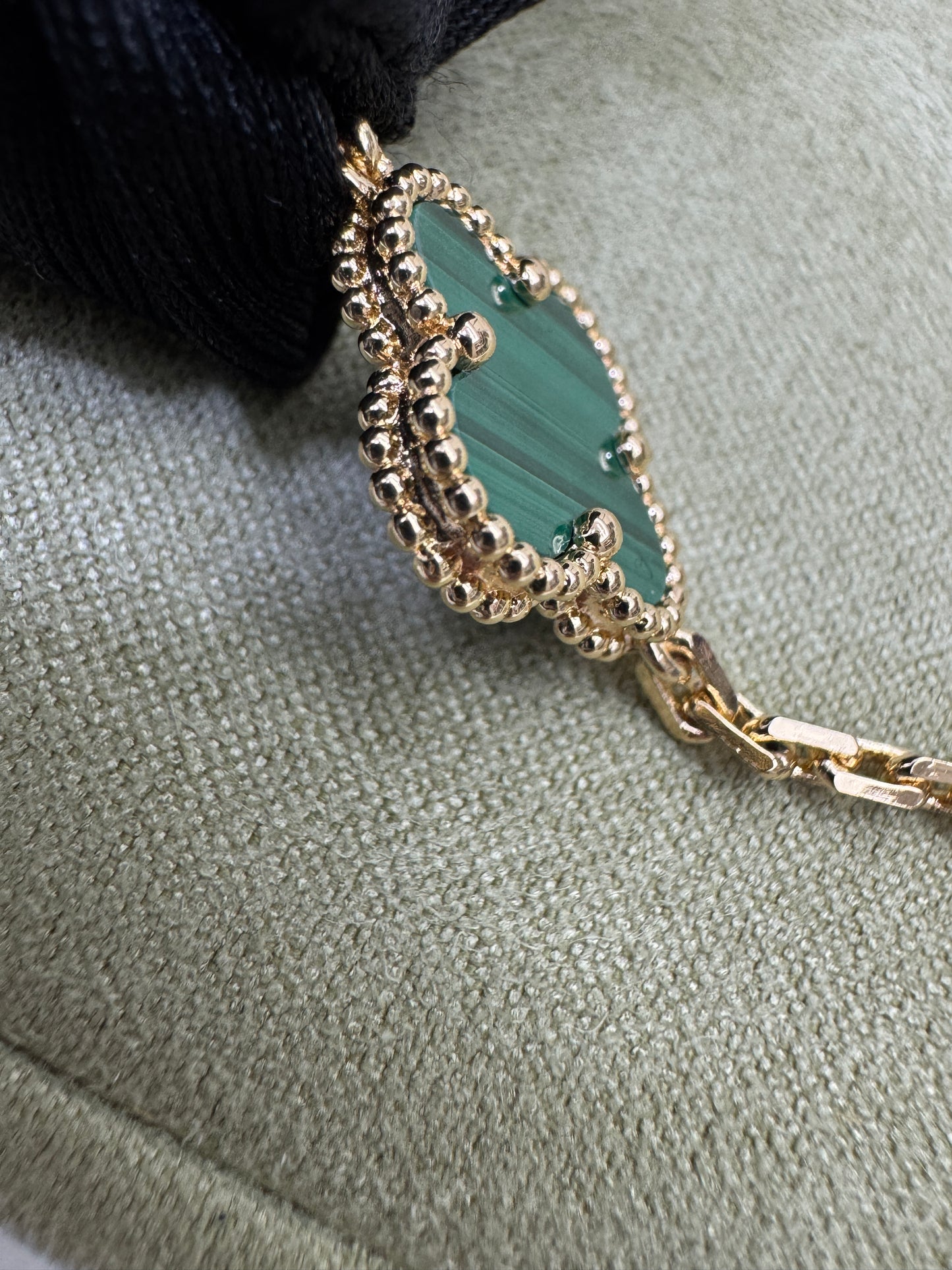 VCA 五花孔雀石 Vintage Alhambra 5 Motifs Bracelet Malachite