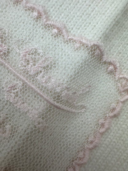 CHANEL 25B 白色羊絨開衫