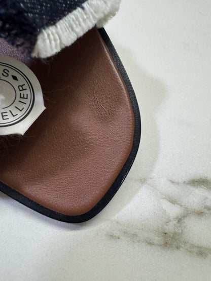 HERMES Oran 深藍牛仔拖鞋