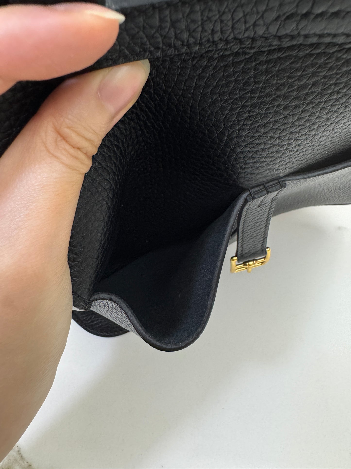 HERMES Halzan 25 黑金 Noir TC GHW