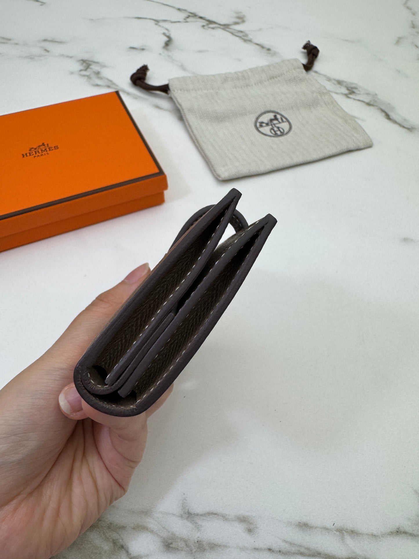 HERMES Bearn Mini Wallet 帶散紙位 大象灰金扣 Etoupe GHW