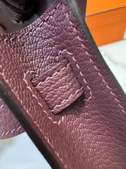 HERMES Kelly Elan 山羊皮 愛馬仕紅 Rough H PHW