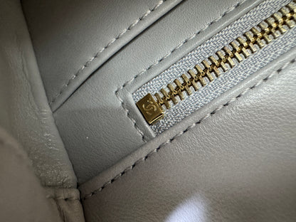CHANEL Mini CF17 金球方胖子淺灰