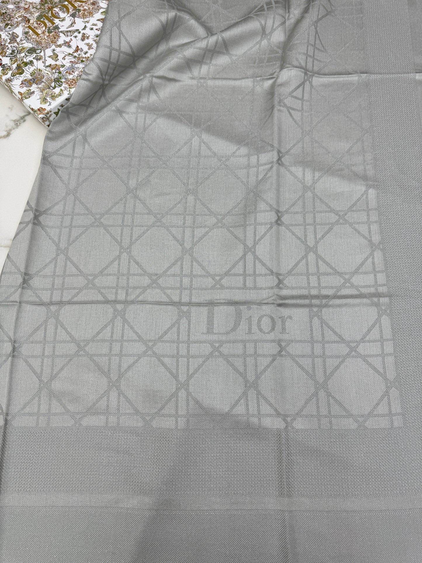 DIOR Cannage 140cm Scarf 銀色