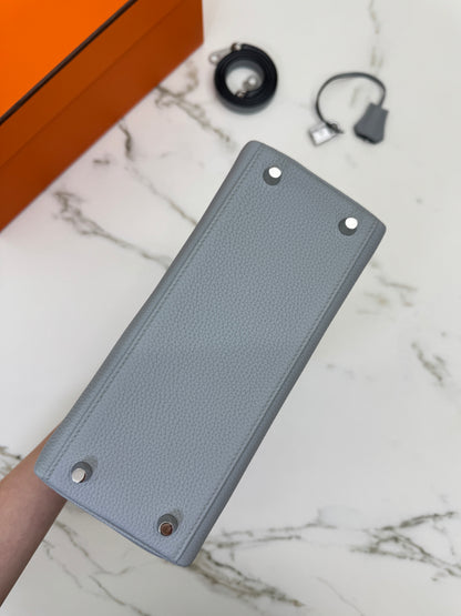 HERMES Kelly 25 Togo內縫 木偶灰銀扣 Gris Pantin PHW