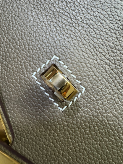 HERMES Jypsiere Mini 大象灰 金扣 evercolor 18 etoupe GHW