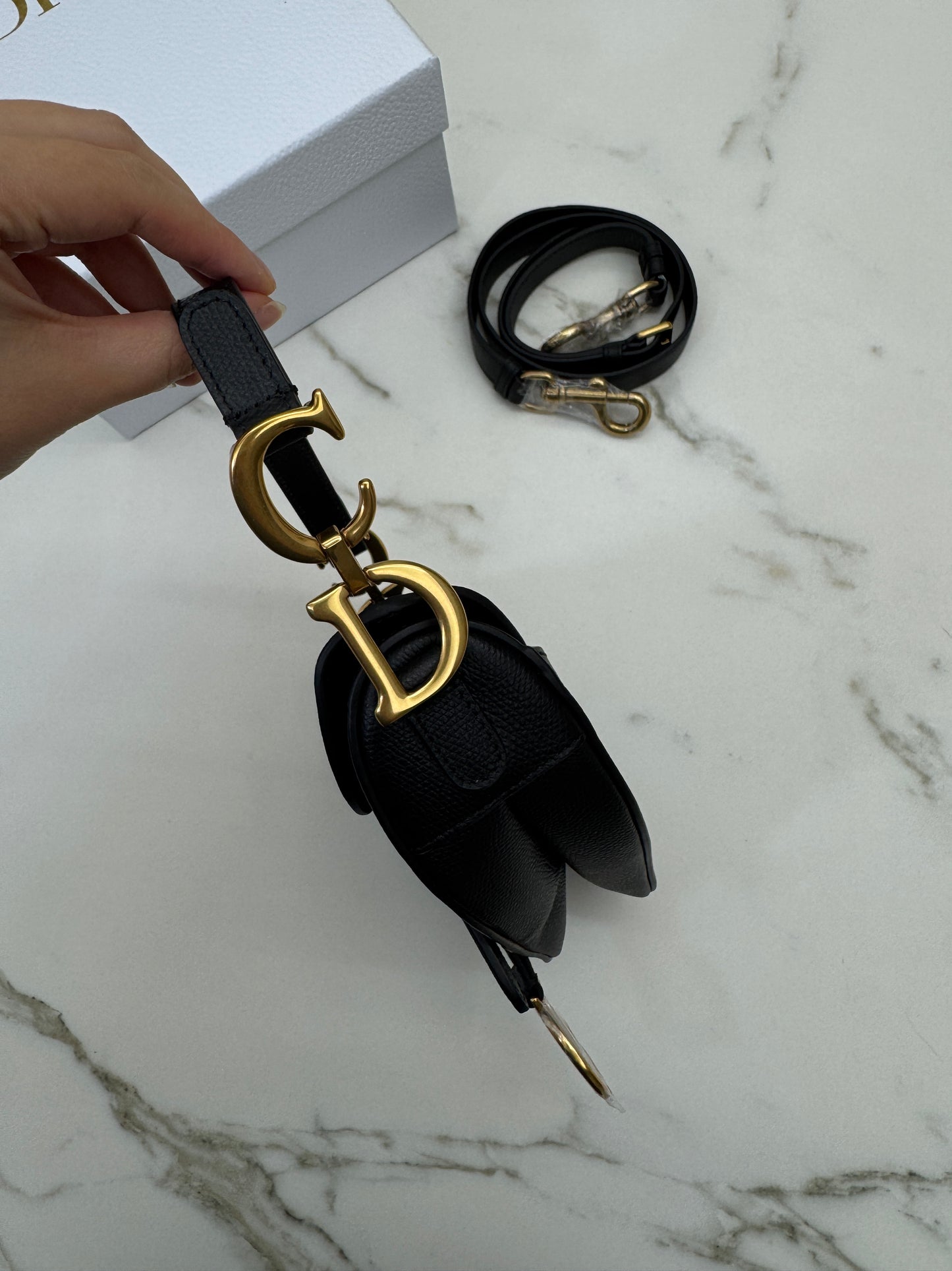 DIOR Saddle Small 黑色掌紋皮 Black Calfskin