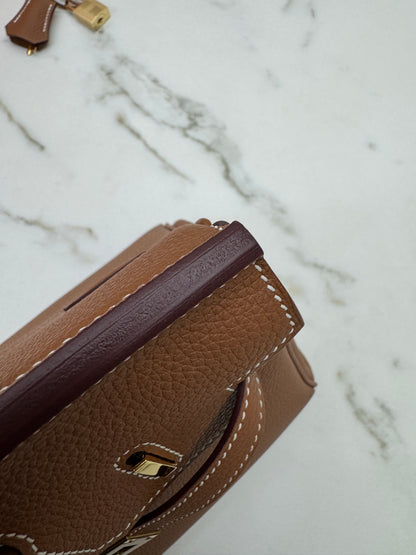 HERMES Birkin 25 金棕色金扣 Togo Gold GHW
