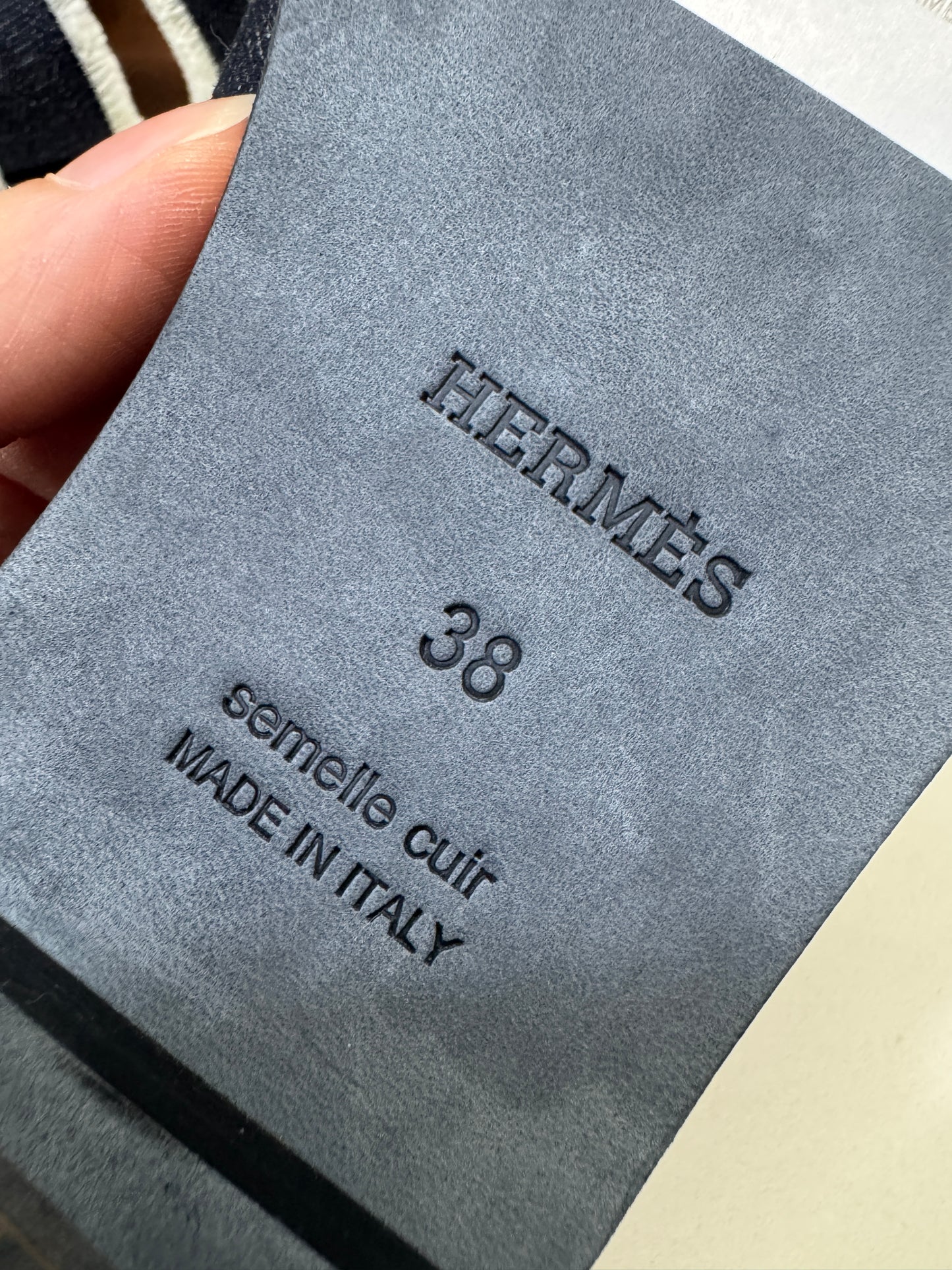 HERMES Oran 深藍牛仔拖鞋