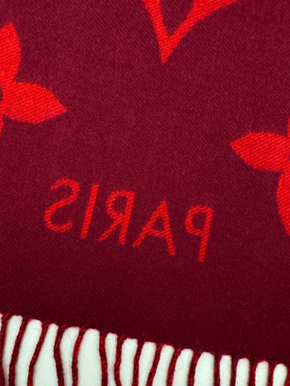 LV Reykjavik Scarf 100% Cashmere Rubis