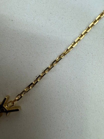 YSL 半鑽網球手鏈 金色
