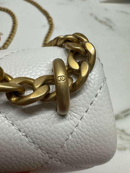 CHANEL 24P 愛心金球 白色 20cm 中號