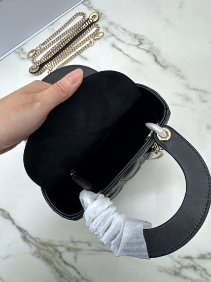DIOR Mini Lady Dior 黑色羊皮