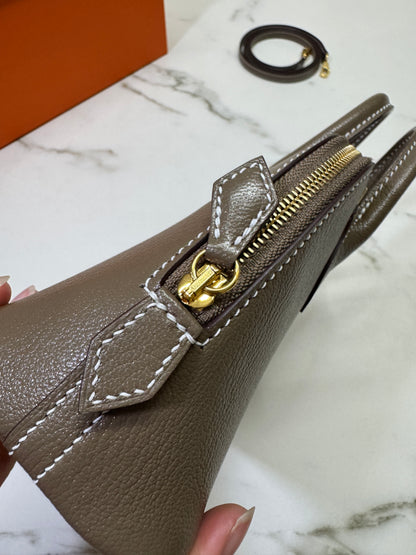 HERMES Mini Bolide 大象灰山羊皮 金扣