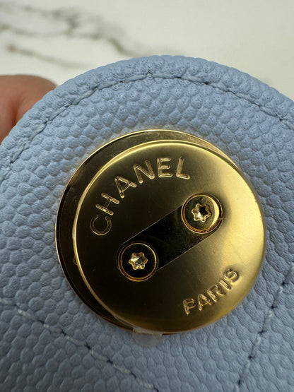 CHANEL Mini 25Bag 26A Baby Blue 亮金扣