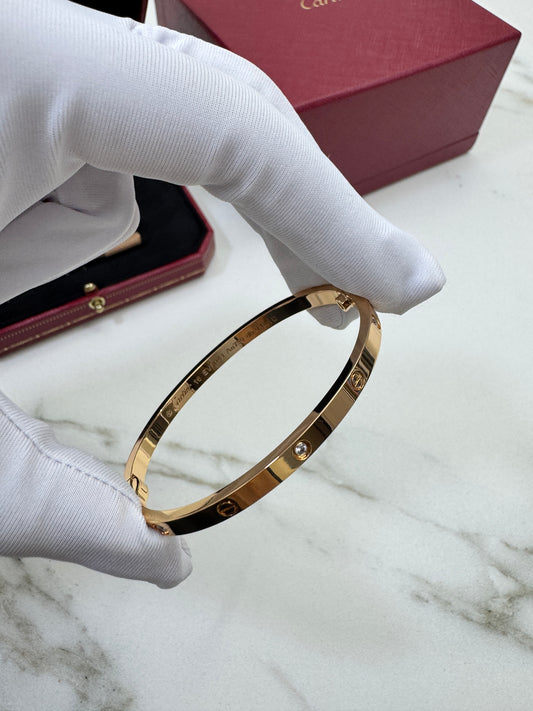 CARTIER Love Bracelet Small Rose Gold with Diamonds