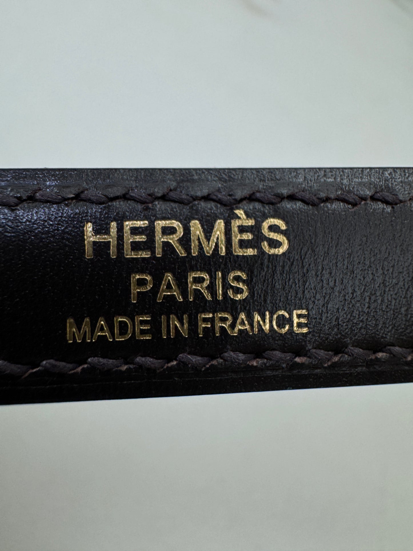 HERMES Kelly 25 烏木色Box皮金扣 外縫 Ebene Box Leather Seilier GHW