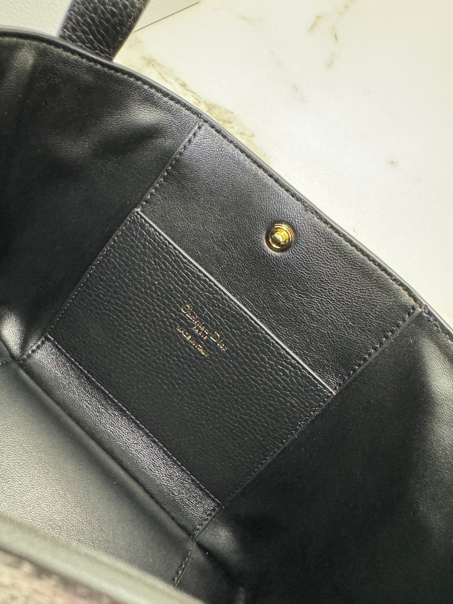 DIOR Signature 全皮小水桶