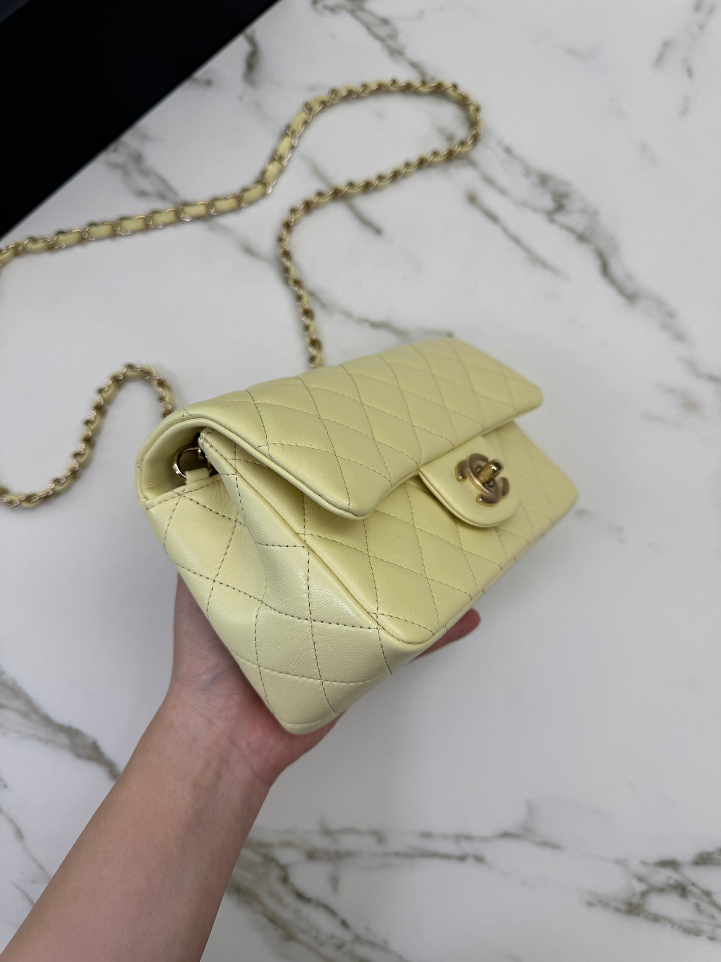 CHANEL Mini CF20 25S小雞黃 Lambskin