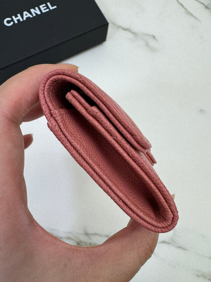 CHANEL CF Cardholder 珊瑚粉 牛皮