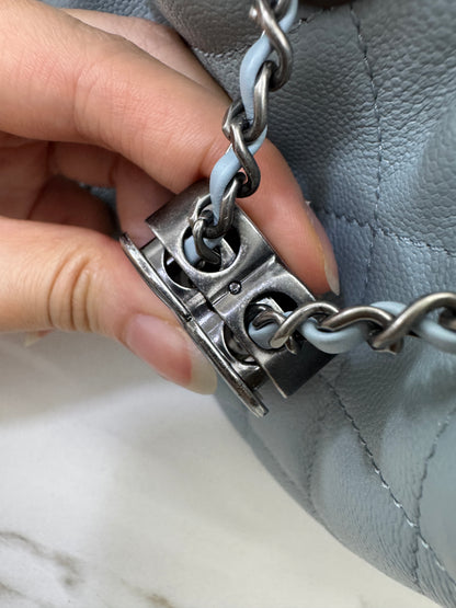 CHANEL Mini 25 Bag 霧霾藍銀扣