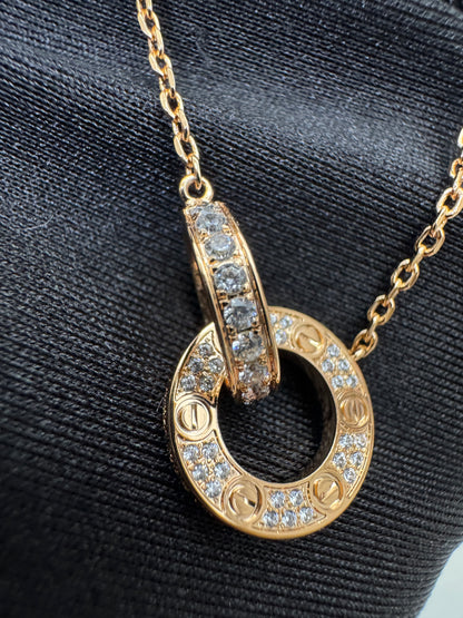 CARTIER Love Necklace 滿天星玫瑰金色