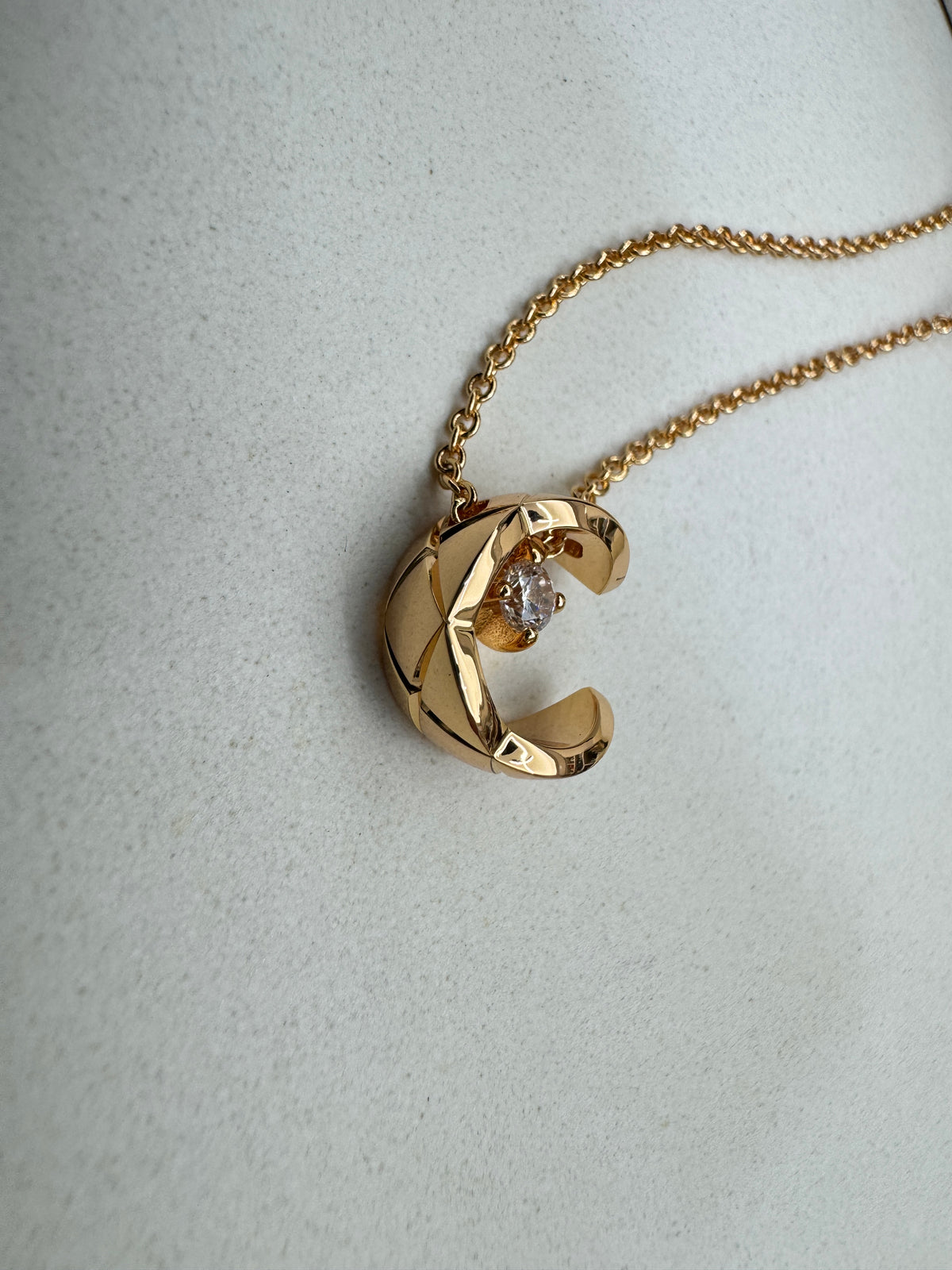CHANEL Coco Crush 項鏈 米金色