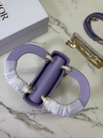 DIOR Mini Lady Dior 紫色羊皮