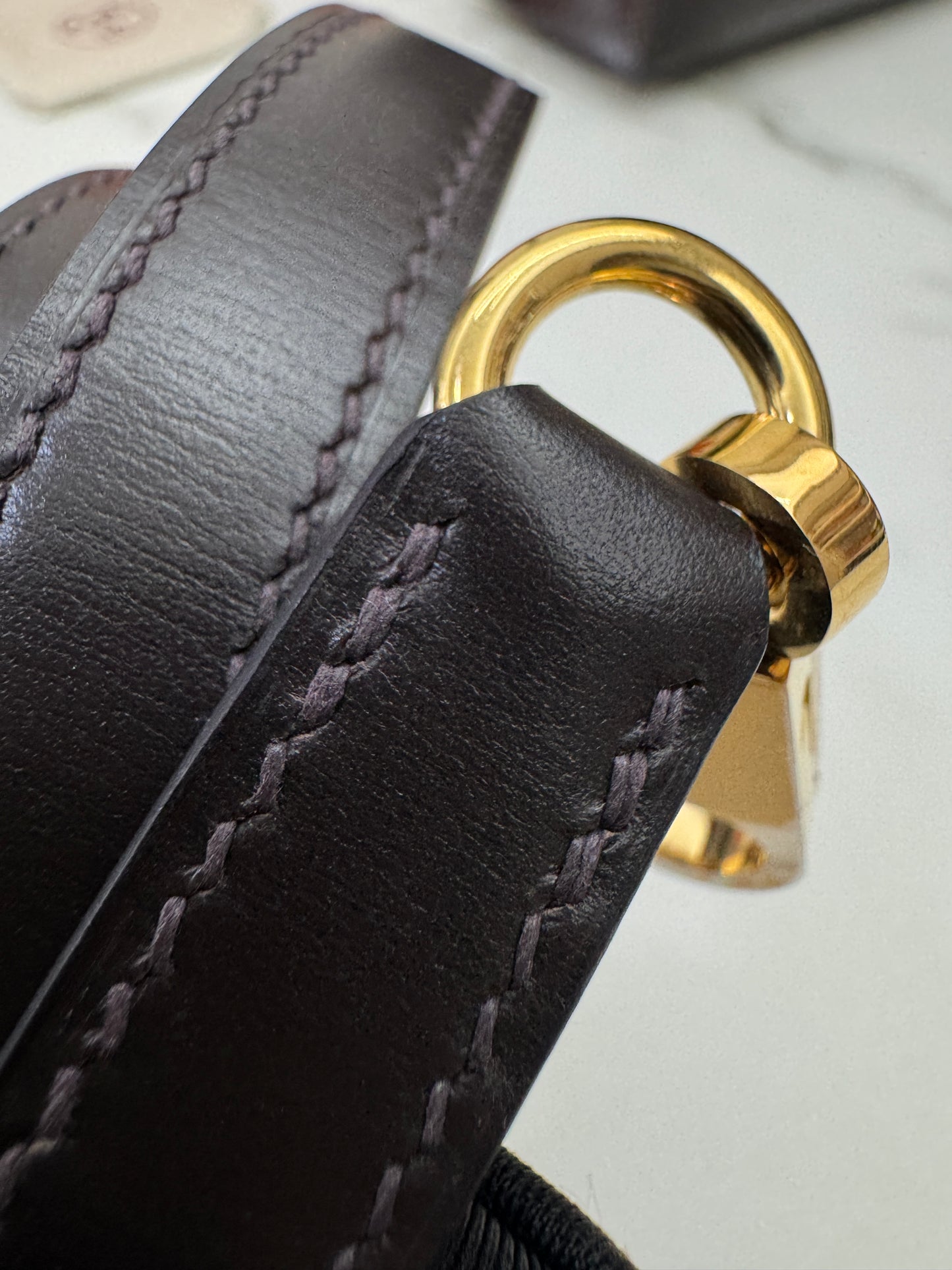 HERMES Kelly 25 烏木色Box皮金扣 外縫 Ebene Box Leather Seilier GHW