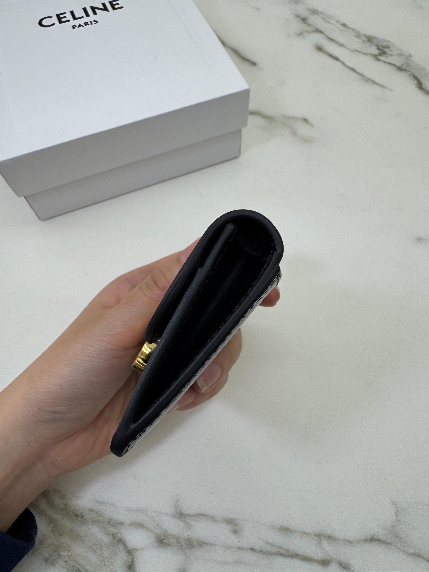 CELINE 凱旋門卡包 Box皮