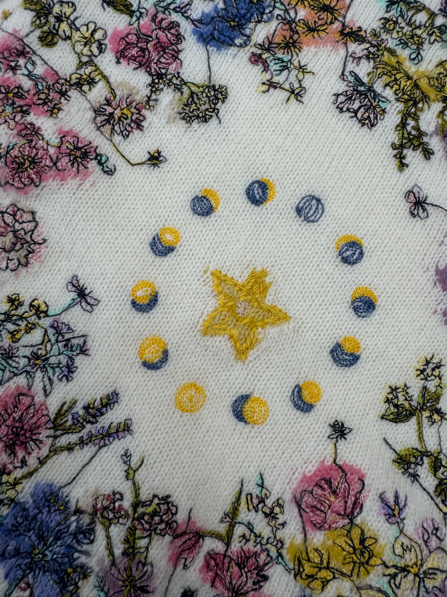 DIOR 星星花朵刺繡毛衣