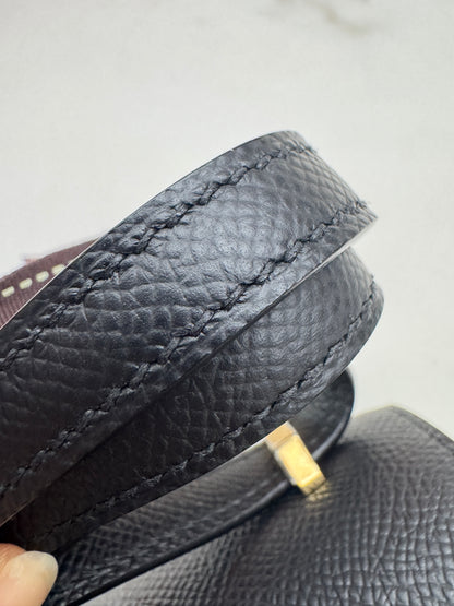 HERMES Mini Constance 黑金 Epsom Noir GHW 新鏡子版