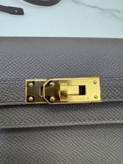 HERMES Kelly to-go 錫器灰金扣 Epsom