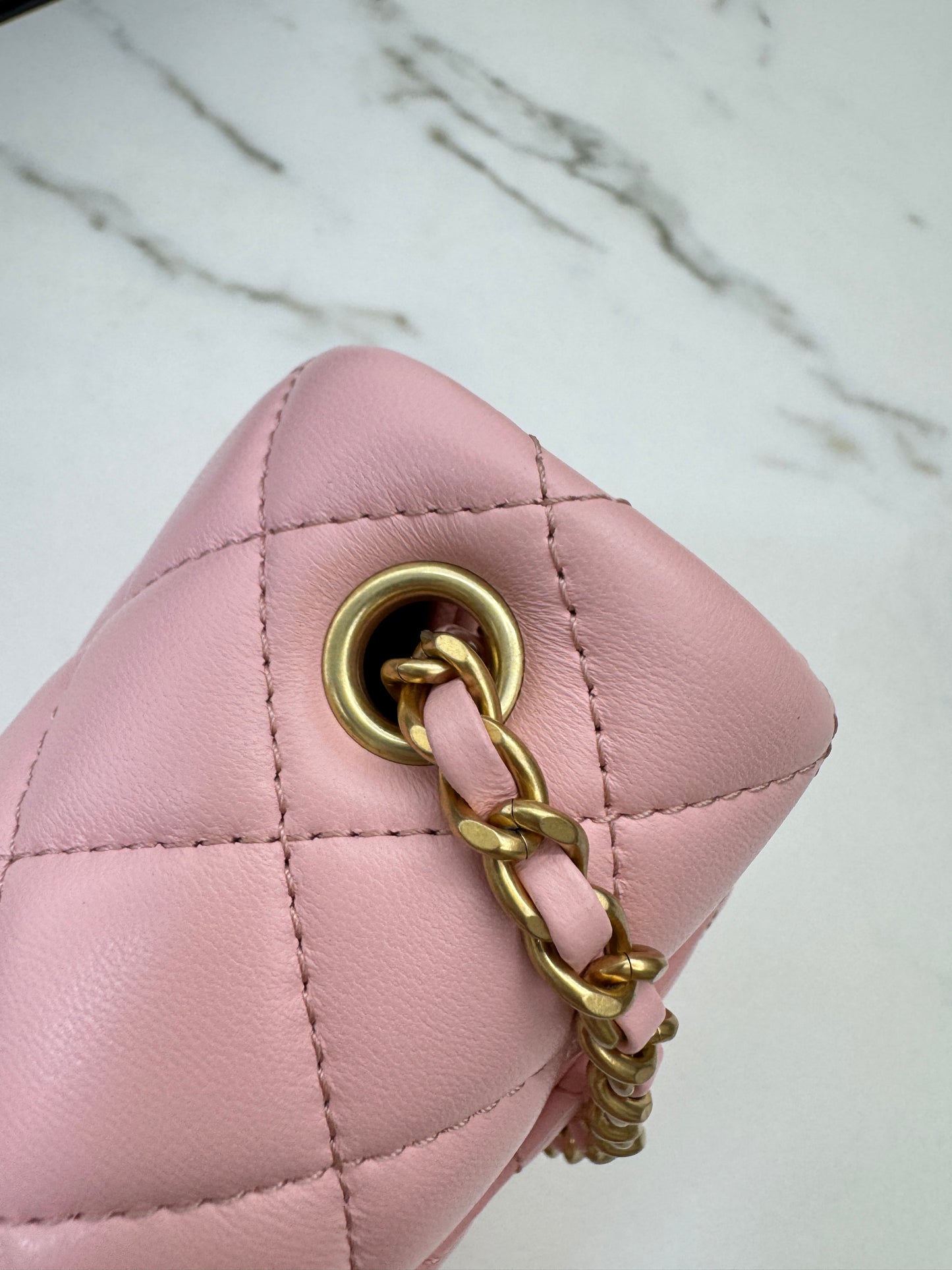 CHANEL 25B調節扣 Mini CF 17 粉紅色