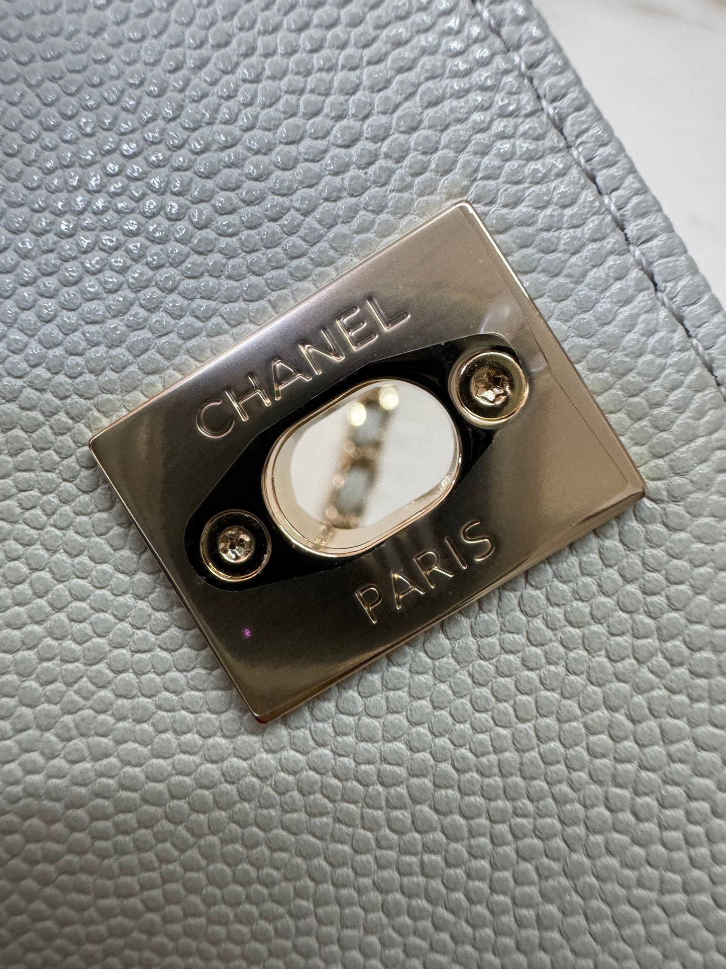 CHANEL 超Mini Coco Handle 24K 灰藍色