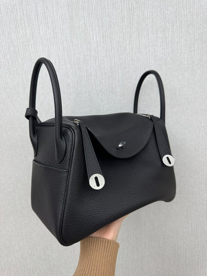 HERMES Lindy30 黑銀 TC Noir PHW