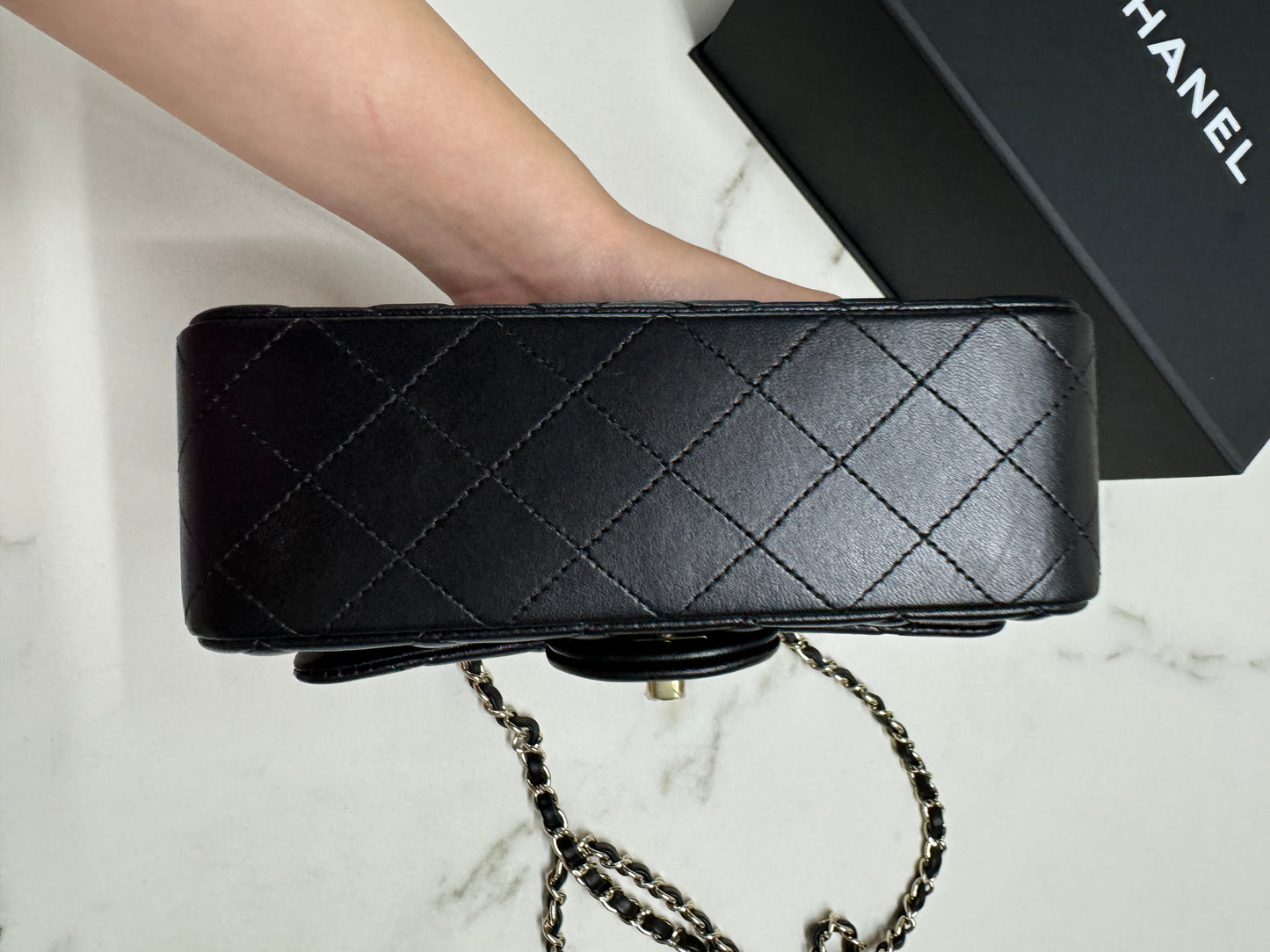 CHANEL CF20 羊皮 黑色淡金扣