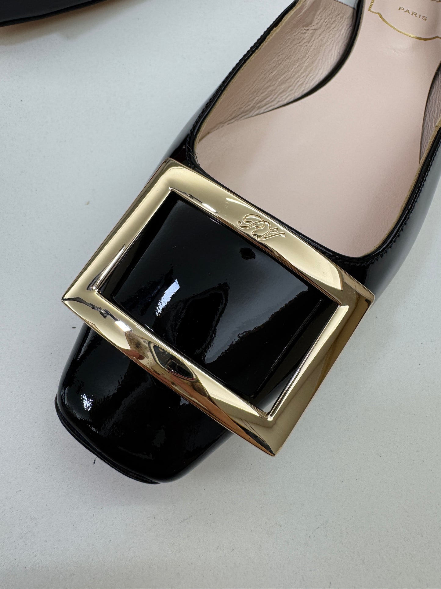 RV Slingback 漆皮黑色