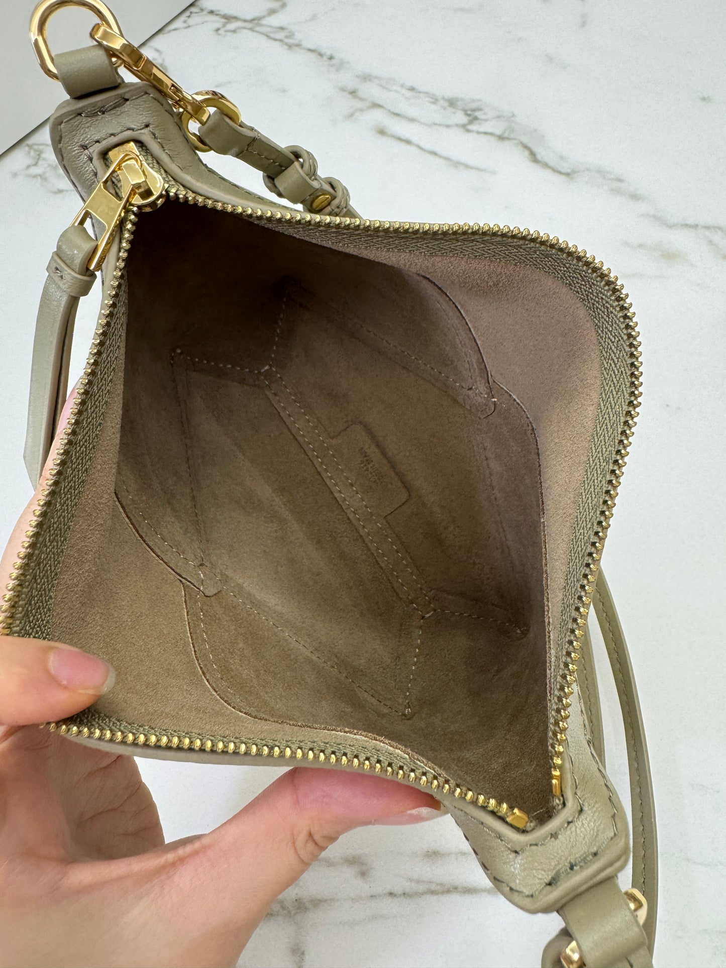 LOEWE Puzzle Fold Pouch Clay Green