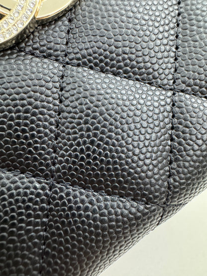 CHANEL 24B半鑽扣 加大零錢包 可放對摺紙幣