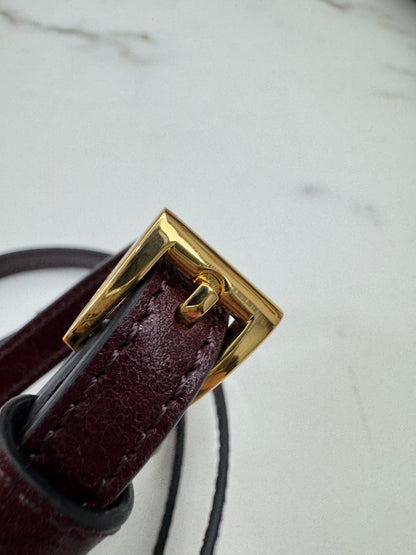 PRADA Bonnie Medium 酒紅油臘皮