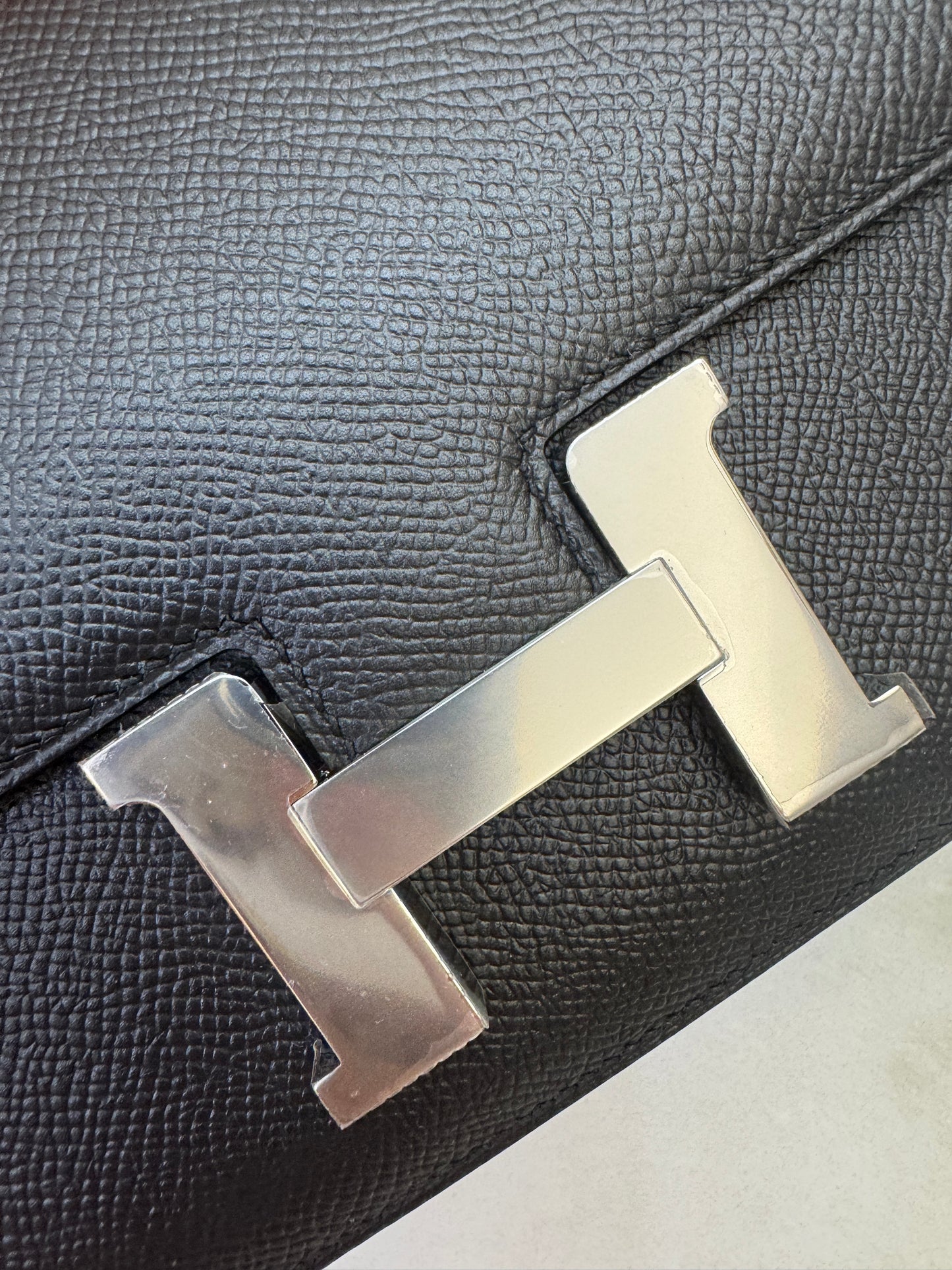 HERMES Mini Constance 新版 附鏡子 黑銀 Epsom PHW