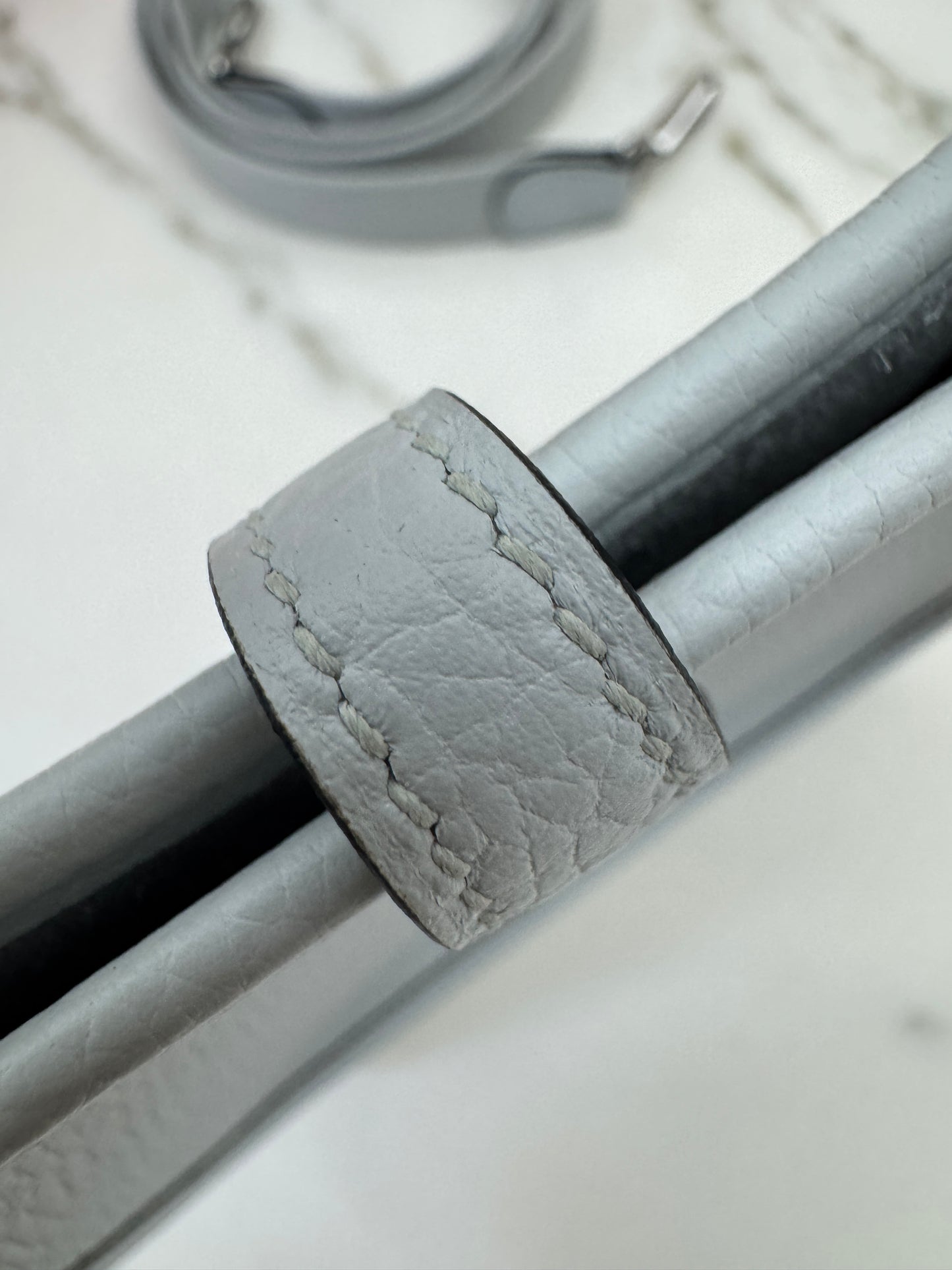 HERMES Mini Evelyne 霧霾藍銀扣 T0 Bleu Brume PHW