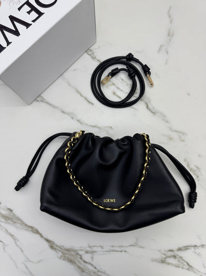 LOEWE Flamenco Purse Mellow Nappa Lambskin Black Medium